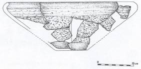Keltsk msa z 2.  1. stolet ped narozenm Krista z Knobloch-Sklovy jeskyn v Plaknku.   Kresba A. Waldhauserov.